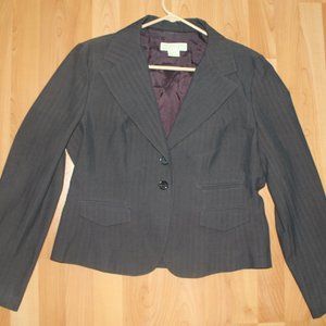 Michael Kors Sz 14 Gray Striped Blazer Office
